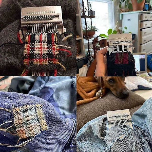WJTG Liten Vävstol Typ Vävverktyg, 28 Krokar Trä Bekväm Stoppningsmaskin Vävstol Trä DIY VävverktygJ