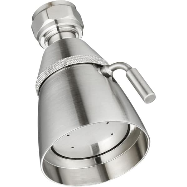 OEM – Högflödesduschhuvud i massiv mässing – Borstad nickel – Justerbart flöde – 360° rotationsvinkel – Snabb installation