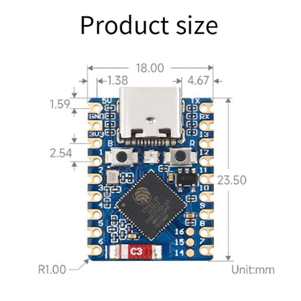 ESP32-S3 Mini Modul Dual Core Processor 240MHz Driftsfrekvens Wi-Fi og Bluetooth 5.0 Udvikling