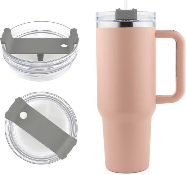 Mugglock som passar mugg 40 oz, ersättningslock stänksäkra lock spillfria mugglock Grey