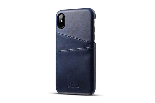 Lompakko-kotelo iPhonelle, 2 korttipaikkaa, sileä keinonahka