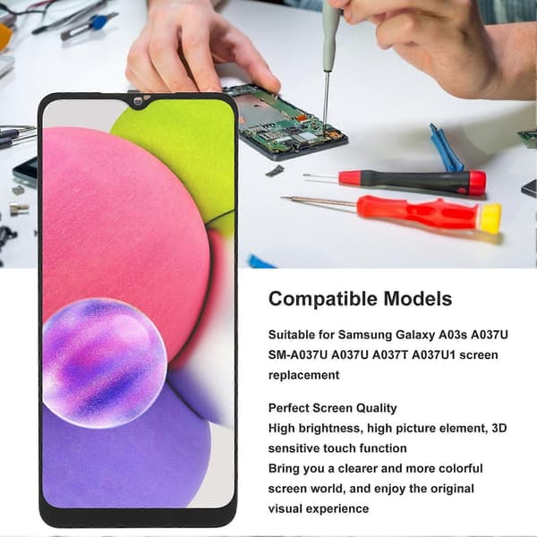 Skærmudskiftning LCD Display Touch Digitizer Samling Reparationsdele til Samsung Galaxy A03s YEMMA