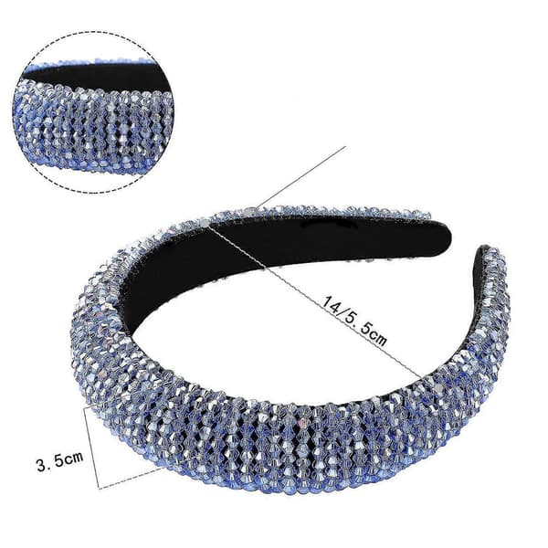 Hårband Kristallpärlbroderat Vadderat Glas Strass Håraccessoar 2 st