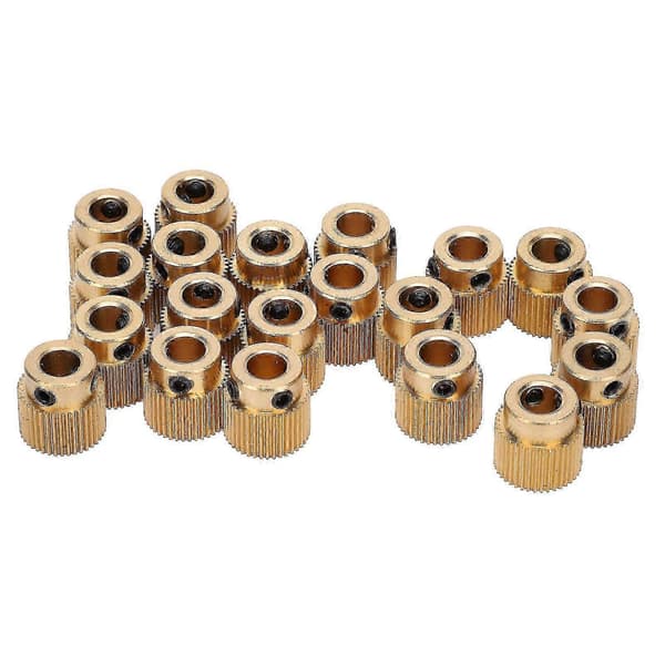 40 Tænder Messing Drivgear til 3D Printer - 20 stk. Gul 11mm x 11mm-Yvan