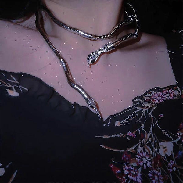 Ormhalsband Silver Ormhänge Halsband i Lager