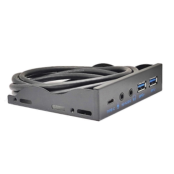 USB-etupaneeli PC:lle USB3.2 Gen2 10Gbps Type C + 19Pin 2Port USB3.0 Hub + HD Audio 3.5mm Kuuloke MIC