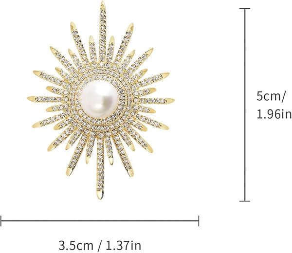 Mote Gull Perle Rhinestone Brosjer For Kvinner Krystall Stjerne Bryllup Feriegave