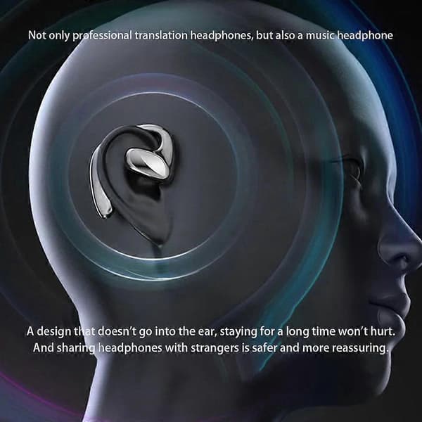Sprog Oversætter Ørepropper M8 Trådløs Bluetooth Tovejs Oversætter Enhed Black