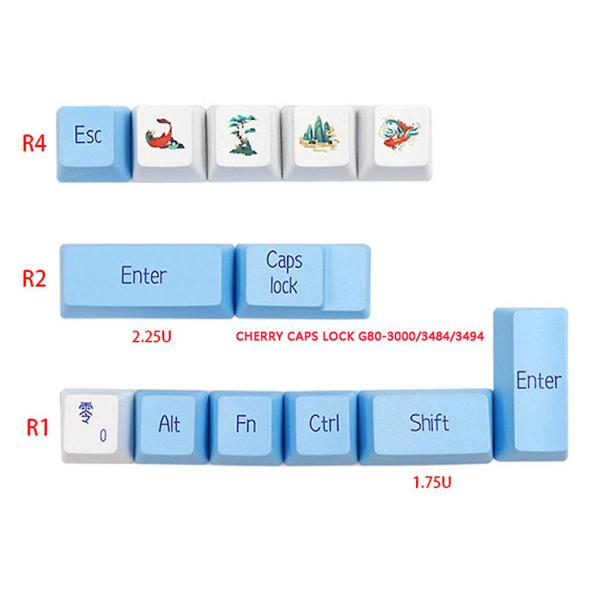 Custom Keycap Farvesublimation OEM Profil Til MX Switch Dz60 Gk61 Sk61 117 Taster