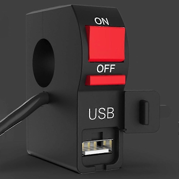 Universal Motorcykel Styr On/Off Knap Controller Switch Med USB Opladning