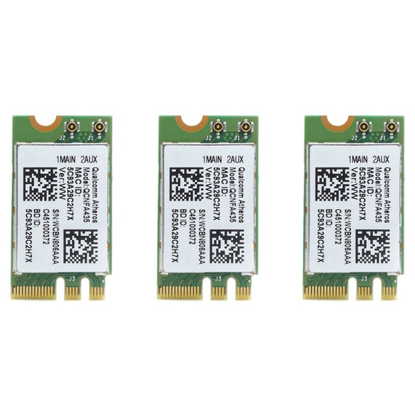 3x trådløst adapterkort for Qualcomm Atheros Qca9377 Qcnfa435 802.11ac 2,4g/5g Ngff Wifi-kort Blå