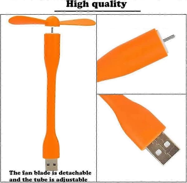 Bærbar Mini USB-blæser - Fleksibel kølerblæser til PC, bærbar computer, powerbank (6 stk.)