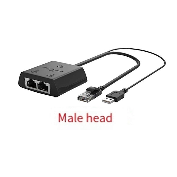 RJ45 Splitter 1 til 2 Ethernet Adapter Kompatibel Cat5 Cat5E Nettverkskabel Forlenger for Router Laptop (Mann)