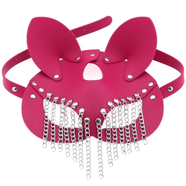 Naisten seksikäs naamio, tupsut, puoli kasvot, kettu, cosplay, nahka, seksi naamio, Halloween-juhlanaamio, naamiaiskoulu, hienot naamiot, punk-kaulus