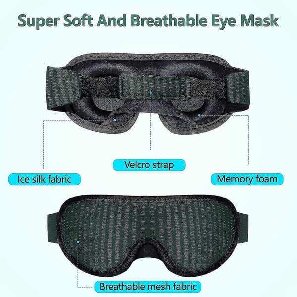 Natmaske Sovemaske Blindfold Nat Cahce Øjne Til Sovning Memory Foam 3d Konturformet Pasform