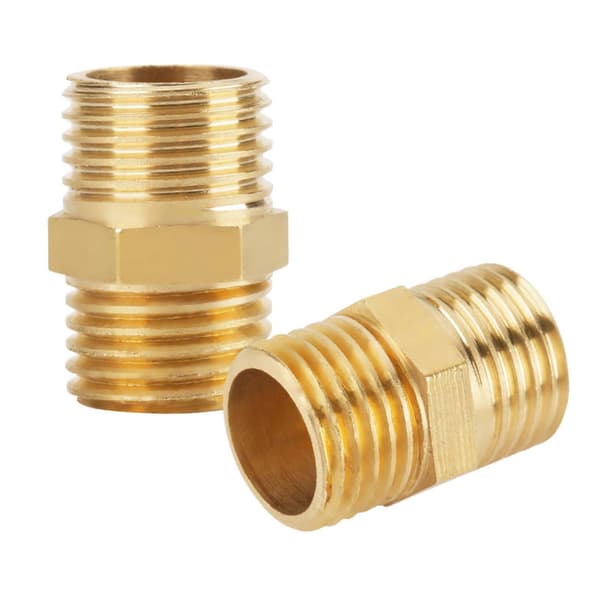 10 stk. 1/4 BSP til 1/4 BSP Ekstern Gevind Messing Rør Hex Nippel Fitting Hurtig Adapter YEMAA