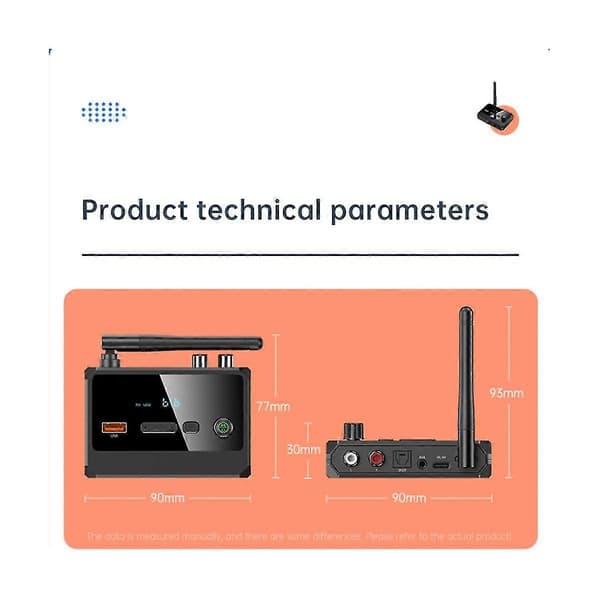 Bluetooth 5.3 Audio Receiver Trådløs Understøttelse af U-Disk Audio Adapter med AUX RCA til Bil TV PC Højttaler