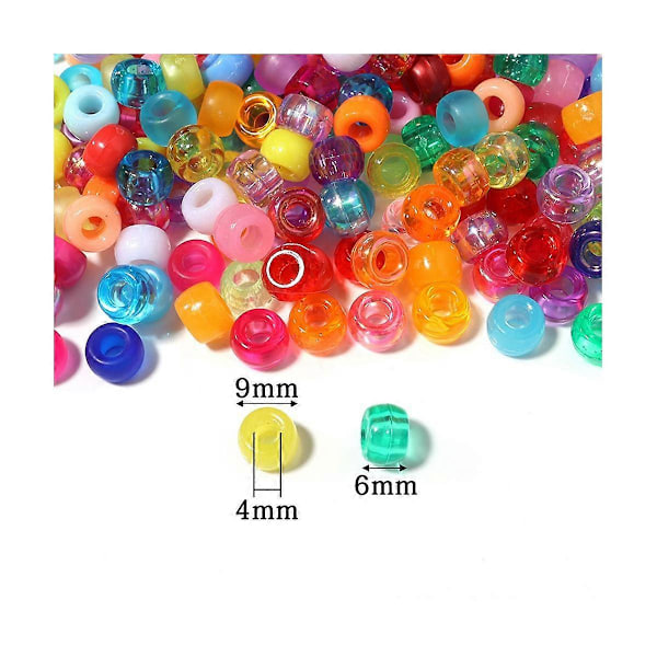 Kandi Perler i Bulk til DIY Håndværk Smykkefremstilling Kandi Armbånd 6x9mm Ca. 1800 stk., Mørk Farve
