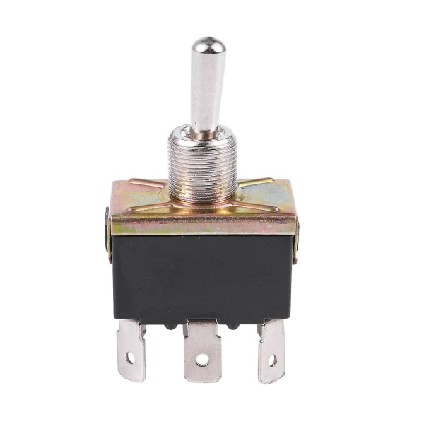 AC 250V/10A 125V/15A DPDT 3 Position Tænd/sluk/tænd 6 Pins Toggle Switch Sort+sølv