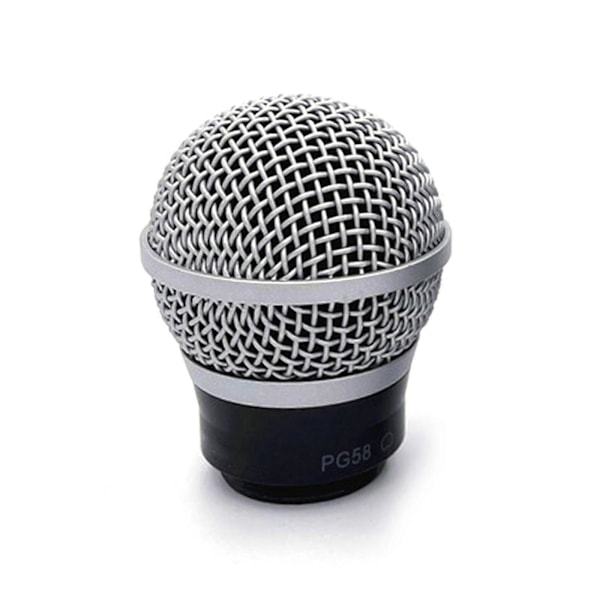 Kuglehoved Mesh Mikrofon Grill Til Shure Pg58 Pg48 Udskiftningstilbehør 2 stk. sølv