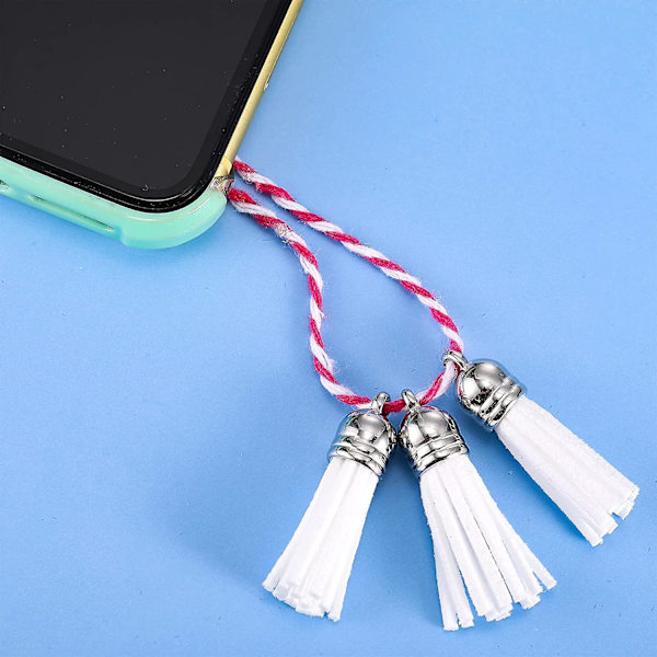 100 st Keychain-Tofsar Falskt Mockaskinn Tofsar Berlocker Nyckelring Dekoration För DIY Hantverk Tillverkning