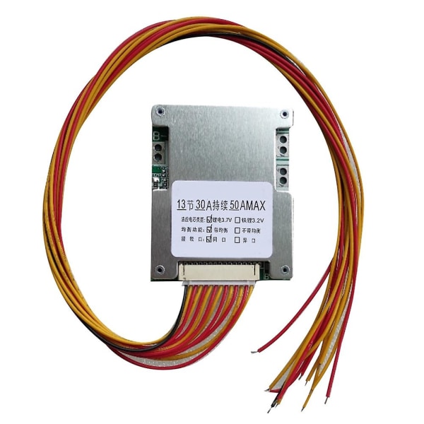 13S 48V 50A 18650 Li-Ion Lithium Batteripakke BMS Beskyttelse PCB Board Slitesterk forbrukerelektronikk