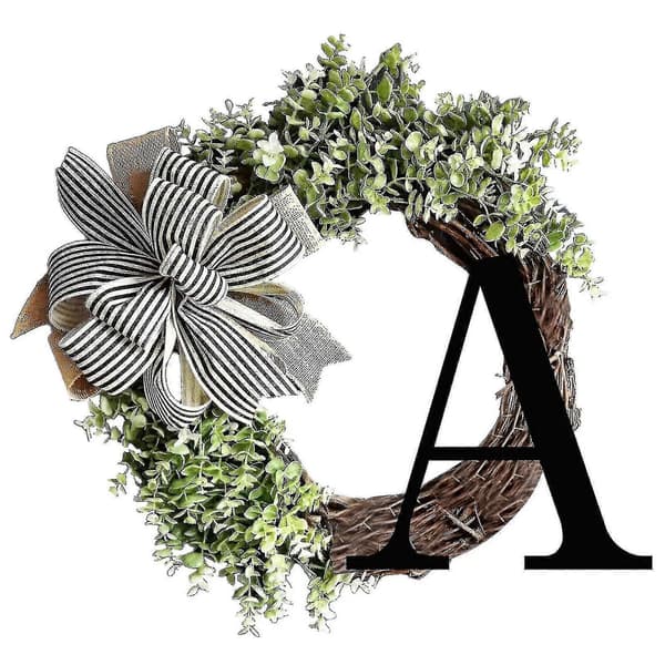 Dörrkrans med monogram för dörrdekoration - Vår, Sommar