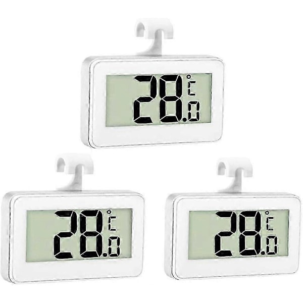 3X Køleskabstermometer Digitalt Termometer Fryser Termometer Køleskab Rum Vandtæt Fryser Termometer med LCD-Display, 2024 Ping