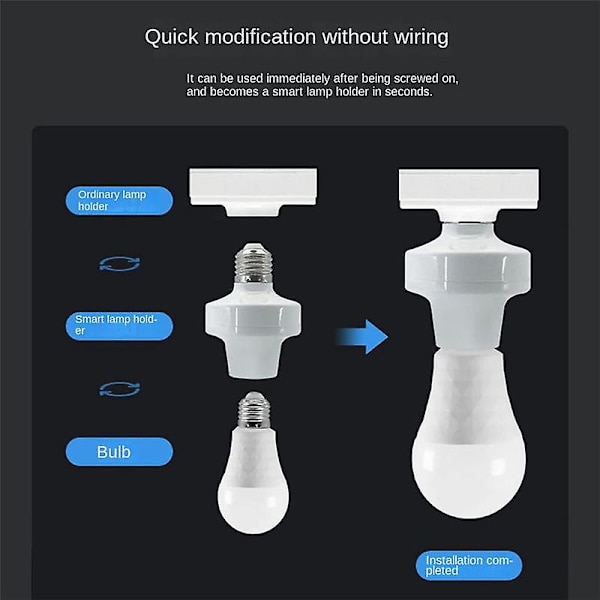 Tuya Wifi Smart E27 E26 Smart Lysadapter Smart Lampeholder Base for Lampe LED Lyspære Adapter