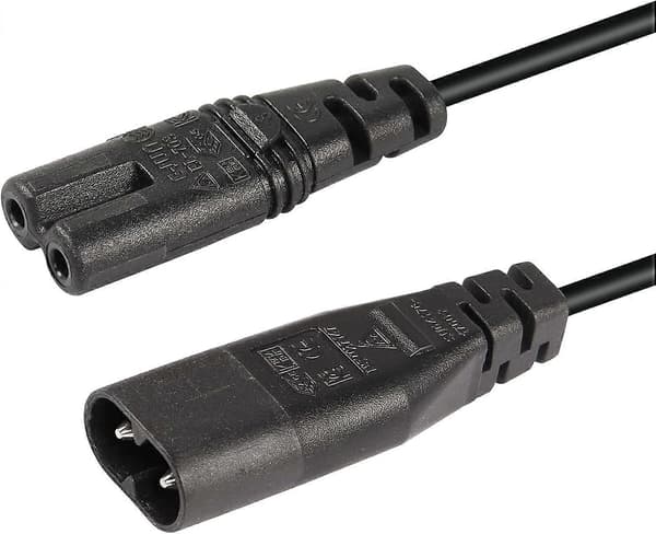 3,3 Fod IEC 320 C7 til C8 Strømkabel, C8 Han til C7 Hun Forlængerforsyningsadapterkabel, 2,5A 250V til Computerskærm