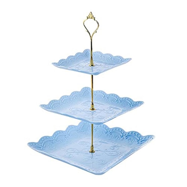 Dessert Cupcake Stand 3-tiers Plastic Stand For Sweet Time (blue)