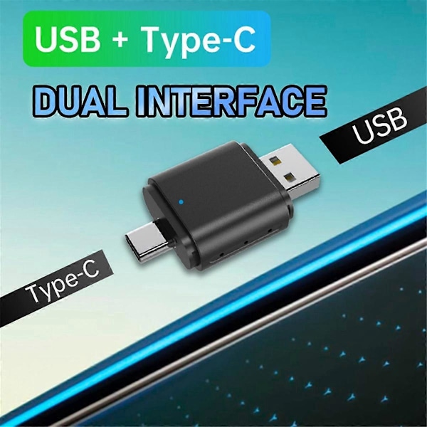 2-in-1 Langaton Carplay Android Auto -sovitin Älykäs AI Box Dongle Tukee USB- ja Type-C-liitäntöjä Langallisesta Langattomaan