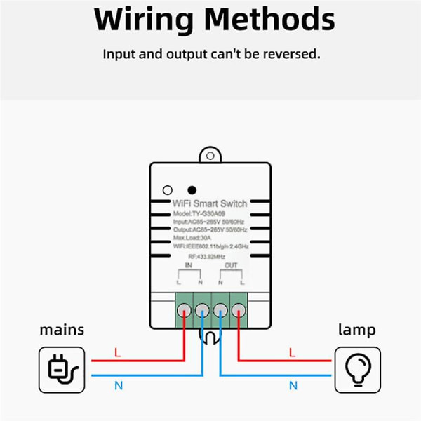 Tuya Smart WiFi -kytkin DIY-ajastin AC 85-265V WiFi langaton ohjain 30A tehon seuranta Kwh Alexille