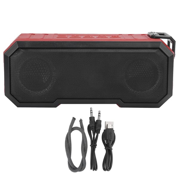 X8 True Wireless Bluetooth 5.0 Høyttaler IPX7 Vanntett Lysende Utendørs Subwoofer Rød