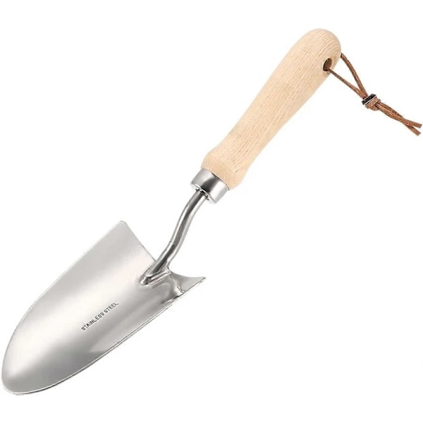 2 stk. havedskaber, haveskovl, haveskovl i rustfrit stål, håndspade til havebrug, omplantning, lugning, gravning, plantning (Farve: Sølv