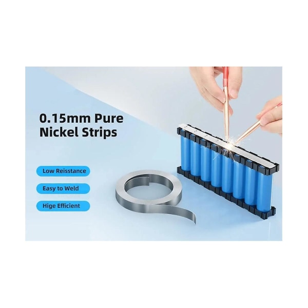 Rene strimler, 32 fot 0,15 X 8 mm tykke strimler for høykapasitets batteripakker og batteripunktsveis