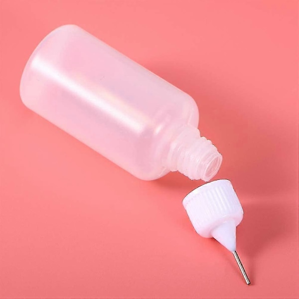 10 st Plastflaskor med Munstycken, Precisionsapplikator Pressflaskor för Lim Färg 20ml