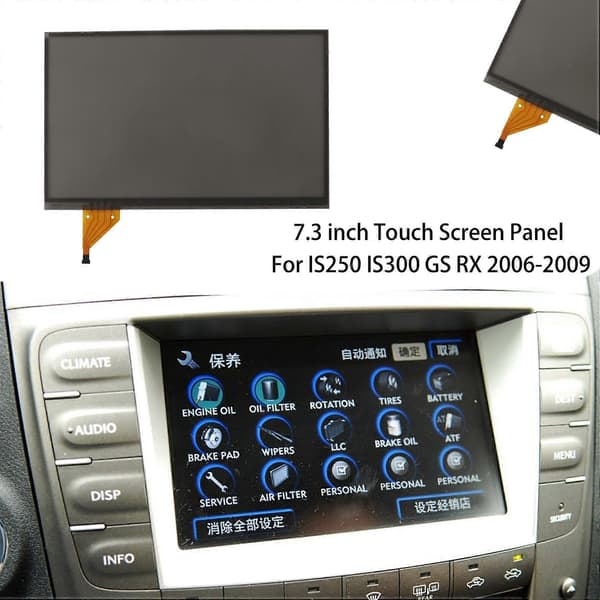 7,3 tommer Touch-Screen Panel Glas Digitizer til IS250 IS300 GS RX 2006-2009 Radio Navigation 7,3 tommer