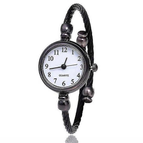 Dame Lille Guld Armring Armbånd Luksusure Rustfrit stål nummer hvid sort