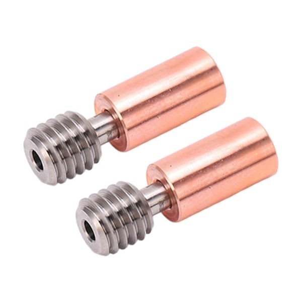 2 st Värmebrytningsrör Ti Legering Gren Design Termisk Resistans M6 Gänga Halsrör för Ender 3 S1 3D-skrivare Ti Legering Koppar