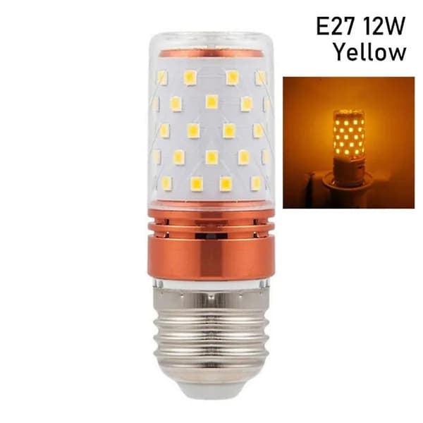 LED majs farverig pære majslampe Gul E27 12W E27 12W Gul E27 12W-E27 12W