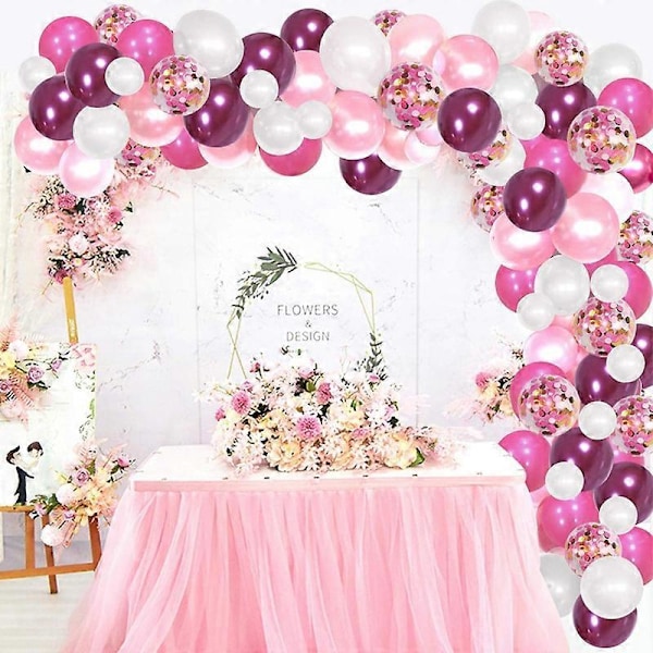 Ballonggirlandbåge Set Babyfest Bröllop Födelsedag Ungkarlsfest Bakgrundsdekoration