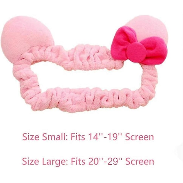 14-19\" Tietokonenäytön Suojus Kissankorva-muotoilulla, Karvainen Kawaii Pinkki Näytön Pölysuoja, Joustava Pölytiivis PC-Tabletti-TV:lle