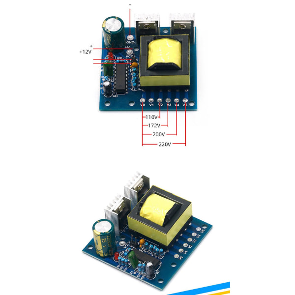 150W Bil DC 12V till AC 110V 220V 20kHz Strömväxlare Laddare Konverterare Boost Board Hög Frekvens S