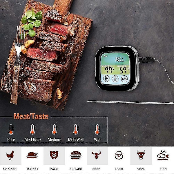 Trådlös Grilltermometer, Digital Kötttermometer med Dubbla Prober