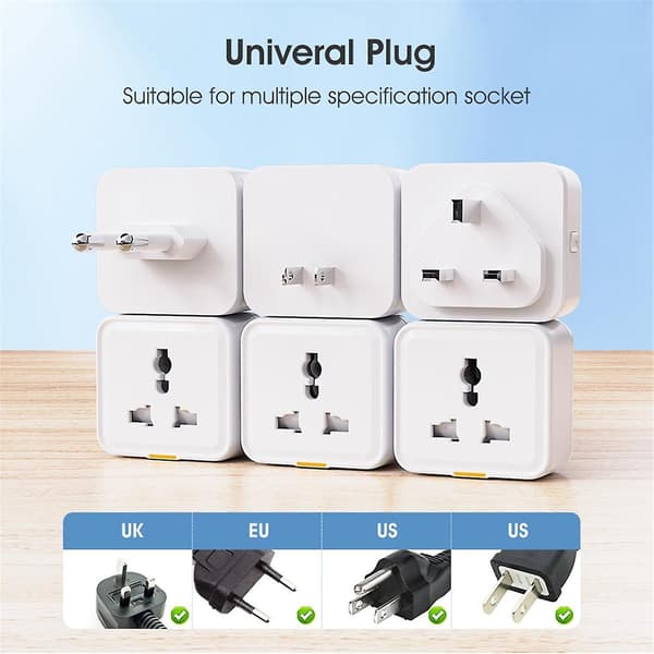 WiFi Smart Socket Universalplugg APP-kontroller Röststyrning Timer 2.4G Trådlös Plugg Switch US-plugg