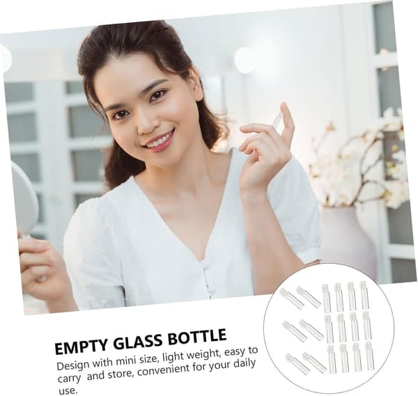 100 st 1 ml miniparfymprovflaskor påfyllningsbara kosmetiska glasflaskor