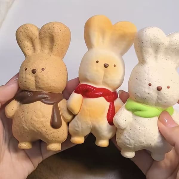 Söt mjukiskanin, mjuk och långsamt återstudsande squishy-kanin - Stor 18 cm, vit