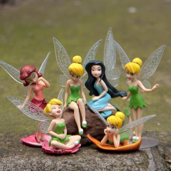 6 st/set Anime Tingeling Sagor Flickor Tingeling PVC Actionfigurer Leksaker