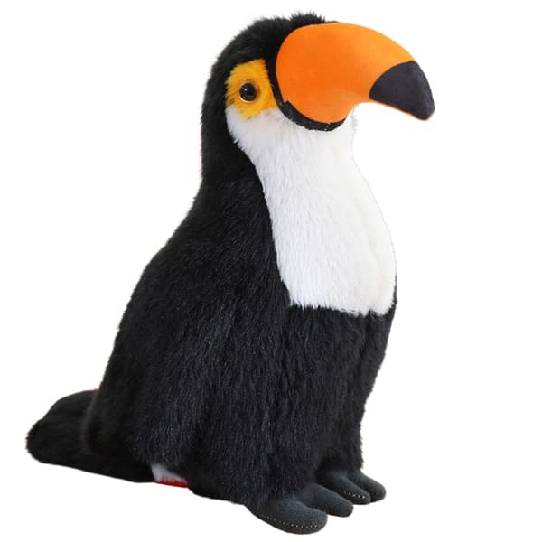 Pehmolelu papukaija 35 cm musta/valkoinen CE-merkitty 3+